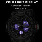 SMAEL 8008 Outdoor Sports Multifunctional Waterproof Luminous Men Watch, Black Blue
