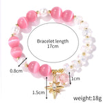 Crystal Beaded Bracelet Ladies Natural Crystal Bracelet, S2204-3 Pink Opal, S2204-2 Blue Opal, S2204-6 Orange+Butterfly, S2204-5 Pink Opal, S2203-1 Pink+Rose, S2203-2 Blue+Rose, S2203-7 Pink+Key