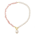 Boho Colorful Broken Natural Stone Necklace, Model:, N2105-9 Color Stone Pearl Pendant, N2206-8 Pink Stone, N2206-9 Light Blue Stone, N2206-10 Multi-color Stone, N2206-11 Transparent Stone, N2106-23 Pink Stone Single Chain                              ...
