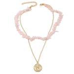 Boho Colorful Broken Natural Stone Necklace, Model:, N2105-9 Color Stone Pearl Pendant, N2206-8 Pink Stone, N2206-9 Light Blue Stone, N2206-10 Multi-color Stone, N2206-11 Transparent Stone, N2106-23 Pink Stone Single Chain                              ...