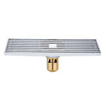 8x30cm Extended Full Copper Strip Floor Drain, Style:, K8034 Chrome Plated+Black Straight Row, K8034 Chrome Plated+Copper Self Seal, K8034 Chrome Plated+5.5 Deep Water Seal, K8034 Chrome Plated+Magnetic Suspension, K8035 Nickel Brushes+Black Straight R...