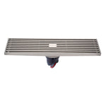 8x30cm Extended Full Copper Strip Floor Drain, Style:, K8034 Chrome Plated+Black Straight Row, K8034 Chrome Plated+Copper Self Seal, K8034 Chrome Plated+5.5 Deep Water Seal, K8034 Chrome Plated+Magnetic Suspension, K8035 Nickel Brushes+Black Straight R...