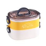 Large Capacity Oval Divided Portable Office Insulation Lunch Box, 600ml (Stainless Blue), 600ml (Stainless Yellow), 600ml (Stainless Purple), 1.2L (Stainless Yellow), 1.2L (Stainless Purple), 600ml (Plastic Blue), 600ml (Plastic Yellow)                ...