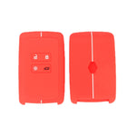 For Renault Koleos/Megane 2pcs 4 Button Honeycomb Pattern Silicone Key Cover, Black Red Line, Red White Line, Sea Blue Black Line, Dark Gray Black Line, White Black Line, Black Blue Line, Black White Line