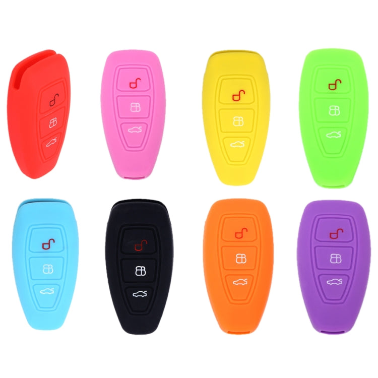 For Ford Focus/Mondeo 2pcs Folding Three-Button Key Protect Cover, Red, Pink, Orange, Yellow, Sky Blue, New Green, Purple, Black