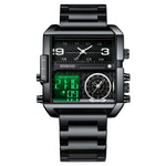 BINBOND B3332 Square Multifunctional Sports Quartz Waterproof Watch