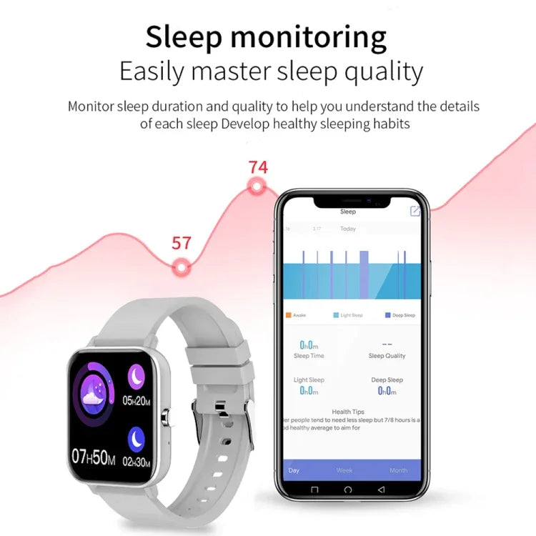 H10 1.69 inch Screen Bluetooth Call Smart Watch, Support Heart Rate/Blood Pressure/Sleep Monitoring, Black, Pink, Yellow, Grey, Blue Net+Silicone, Black Net+Silicone, Pink Net+Silicone, Gold Net+Silicone, Silver Net+Silicone
