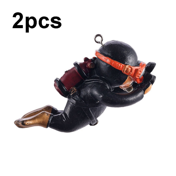 2pcs Fish Tank Diver Aquarium Ornaments Aquascape Decorations, Regular Black, Regular Pink, Regular Green, With Camera Blue, With Camera Black, With Camera Pink, With Camera Green, With Camera Orange, Regular Blue, Regular Orange