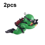 2pcs Fish Tank Diver Aquarium Ornaments Aquascape Decorations, Regular Green, With Camera Blue, With Camera Black, With Camera Pink, With Camera Green, With Camera Orange, Regular Blue, Regular Orange, Regular Black, Regular Pink