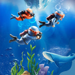 2pcs Fish Tank Diver Aquarium Ornaments Aquascape Decorations, Regular Green, With Camera Blue, With Camera Black, With Camera Pink, With Camera Green, With Camera Orange, Regular Blue, Regular Orange, Regular Black, Regular Pink