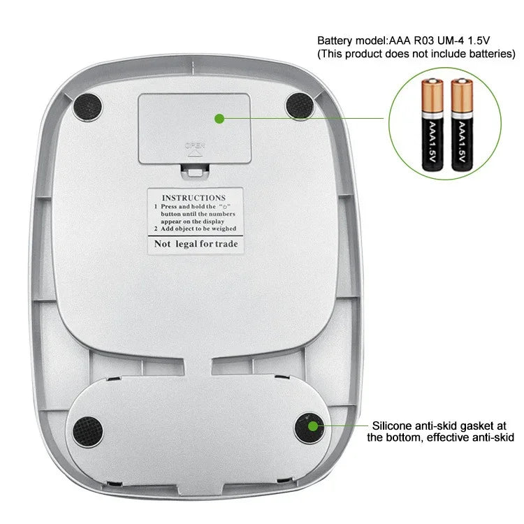 Small Multifunctional Kitchen High Precision Electronic Scale LCD Digital Display Food Scale, 3kg/ 0.1g, 5kg/ 0.1g, 10kg/ 1g