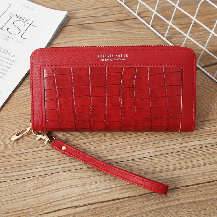 Single Zipper Ladies Wallet Long Wallet Crocodile Coin Purse Student Clutch