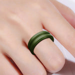 SiR053 V Shaped Grooved Edge Silicone Ring Outdoor Sports Couple Ring, No.7, No.8, No.9, No.10, No.11, No.12