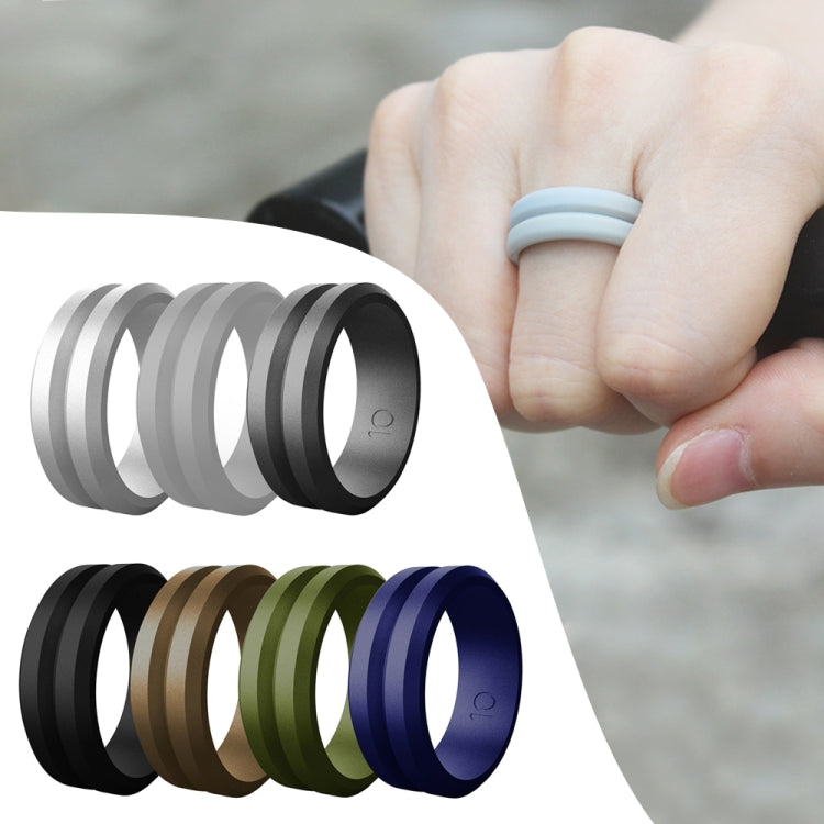 SiR053 V Shaped Grooved Edge Silicone Ring Outdoor Sports Couple Ring, No.7, No.8, No.9, No.10, No.11, No.12