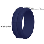SiR053 V Shaped Grooved Edge Silicone Ring Outdoor Sports Couple Ring, No.7, No.8, No.9, No.10, No.11, No.12