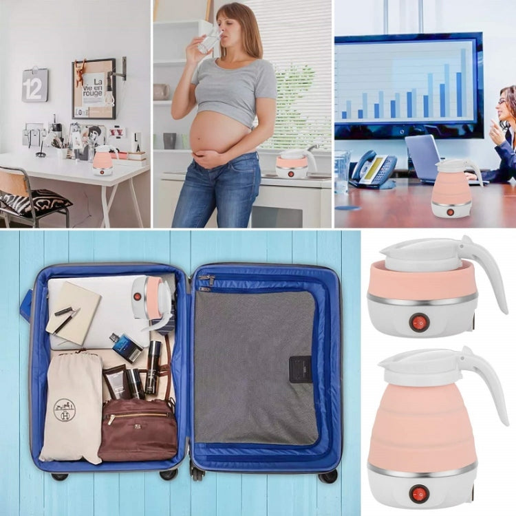 Portable Folding Silicone Electric Kettle for Household Travel, EU Plug 220V, US Plug 110V, UK Plug