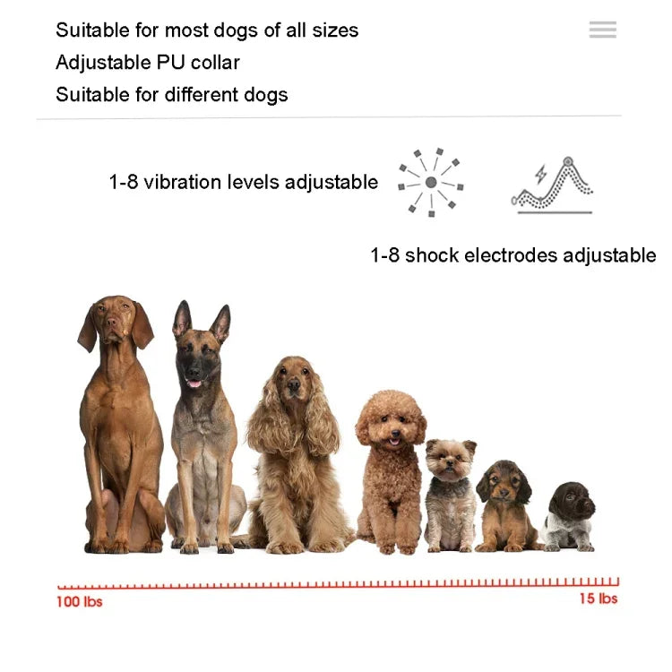 PT221 Intelligent Automatic Electric Strike Collar Touch Digital Display Rechargeable Waterproof Dog Trainer Stop Barker, 3 Training Modes
