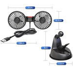 F4206 Suction Cup Double Head Car USB Fan, F4206