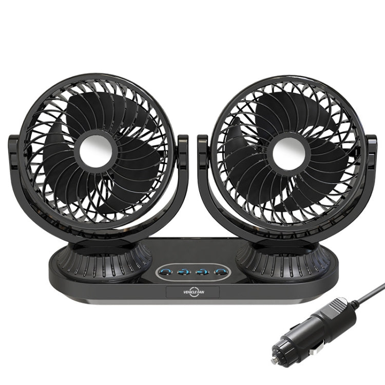 12V/24V Vehicle Electric Oscillating Head Rotatable Double Head Fan, F623U, F623