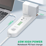 LDNIO A2620C 65W Universal Phone Tablet Charger Type-C/USB-C Port Fast Charger, 65W EU Plug, 65W UK Plug, 65W US Plug