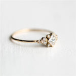 Geometric Square Rings for Women Wedding Rhinestone Finger Rings Charm Jewelry, 10, 6, 8
