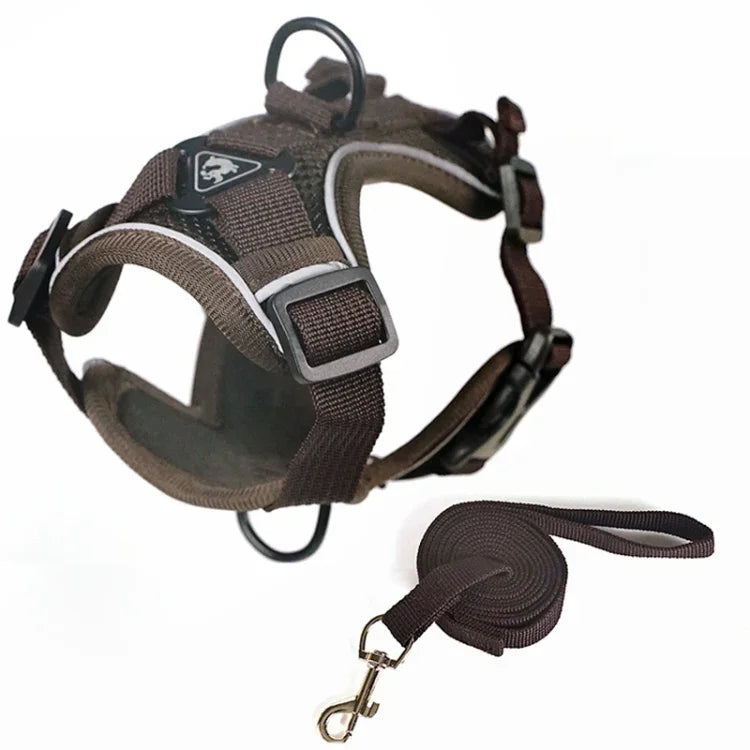 Pet Vest Harness + Traction Rope Set Reflective Breathable Dog Cat Harness, S, M, L, XL