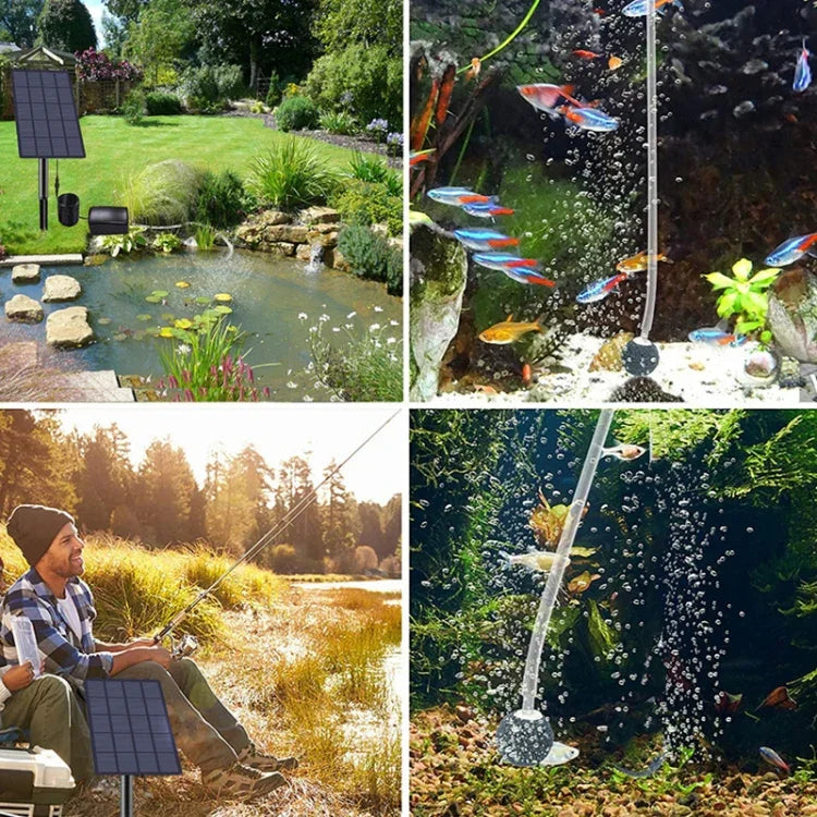 5V/2.5W Solar Direct Drive Aeration Pump Battery Free Solar Drive Oxygen Pump DC Fish Pond Aerator, Fish Pond Aerator