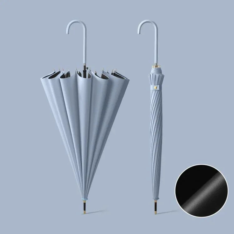 16 Bone Automatic Long Handle Double Sunny And Rain Dual Use Umbrella, With Waterproof Cover Beige, With Waterproof Cover Black, With Waterproof Cover Purple, With Waterproof Cover Green, With Waterproof Cover White, With Waterproof Cover Matcha       ...