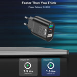 65W GaN Mobile Phone Charger PD Fast Charge Computer Adapter, Black EU Plug, Black UK Plug, Black US Plug, Black AU Plug, Black KR Plug, White EU Plug, White UK Plug, White US Plug, White AU Plug, White KR Plug
