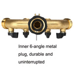 Garden Watering Agricultural Irrigation Family Car Wash Faucet Copper 4-way Ball Valve Water Divider, European Thread, American Thread