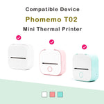 For Phomemo T02 3rolls Bluetooth Printer Thermal Paper Label Paper, 53mmx6.5m 10 Years Black on White No Adhesive, 50mmx3.5m 2 Years Black on White Sticker, 50mmx3.5m 10 Years Black on White Sticker, 50mmx3m 5 Years Blue on White Sticker               ...