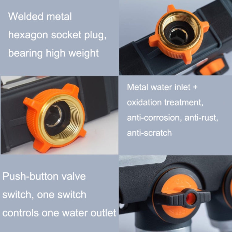 Garden Irrigation And Watering One Pass Two Faucet Water Divider, With Plastic Adapter, With Copper Adapter, With Thread European Connector, With Thread European Connector+Plastic Nipple Connector