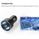 Mini Multifunctional Dual USB Digital Display Car Charger, Black, Grey, Red