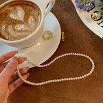 Women Pearl Necklace Niche Temperament Retro Stacking Locks Bone Chain Simple Necklace