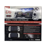 D6  Bluetooth Retractable Gamepad Dual Hall Six-Axis Somatosensory For Android/IPhone /Switch, D6 Black, D6 White Black