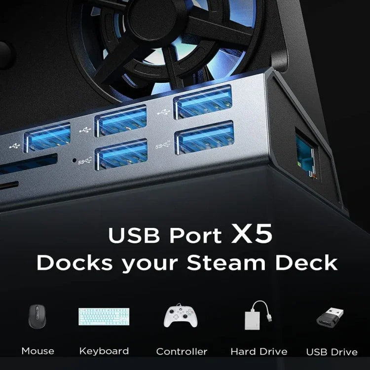 For ASUS ROG Ally 100W PD Charging Game Console Stand Multifunctional USB 3.0 Docking Station, 5 -in -1, 6 -in -1, 9 -in -1, 10 -in- 1