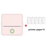 X6 200DPI Student Homework Printer Bluetooth Inkless Pocket Printer, Pink Printer Paper x1, White Printing Paper x1, Pink Printing Paper x5, White Printing Paper x5, Pink Sicker x5, White Sticker x5, Pink 5 Printer Paper+5 Stickers                     ...