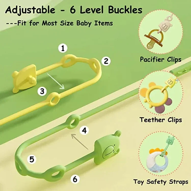 Bear Silicone Pacifier Chain Toddler Teether Toy Anti-fall Rope Pacifier Clip