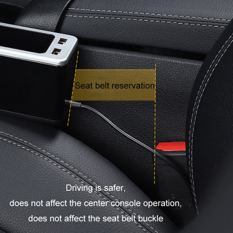 Car Seat Gap Storage Box with 2 USB Charging Port, Principal Driver Silver, Co-pilot Silver, Principal Driver Red, Co-pilot Red, Principal Driver Gray, Co-pilot Gray