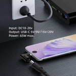 65W Female To Type-C Male DC Power To PD Power Laptop Multifunction Adapter, 7.9x0.9mm A, 7.4x0.6mm B, Square Port C, 6.5x1.4mm D, 6.3x3.0mm E, 5.5x2.5mm F, 5.5x2.1mm G, 5.5x1.7mm H, 5.5x1.0mm I, 4.8x1.7mm J, 4.0x1.7mm K, 4.0x1.35mm L, 4.5x3.0mm M     ...