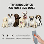 LED Flashing Light Handheld Ultrasonic Bark Arrester Frequency Conversion Dog Training Device, Black+Orange, Dark Gray, Gray+Orange