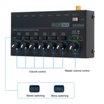 Ultra-Compact Low-Noise 6 Channel Stereo Audio Mixer, US Plug, MIX600