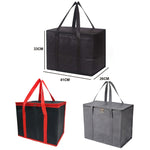 Non-Woven Bento Aluminum Foil Thermal Bag Takeaway Lunch Bag With Bottom Plate, 41x26x33cm