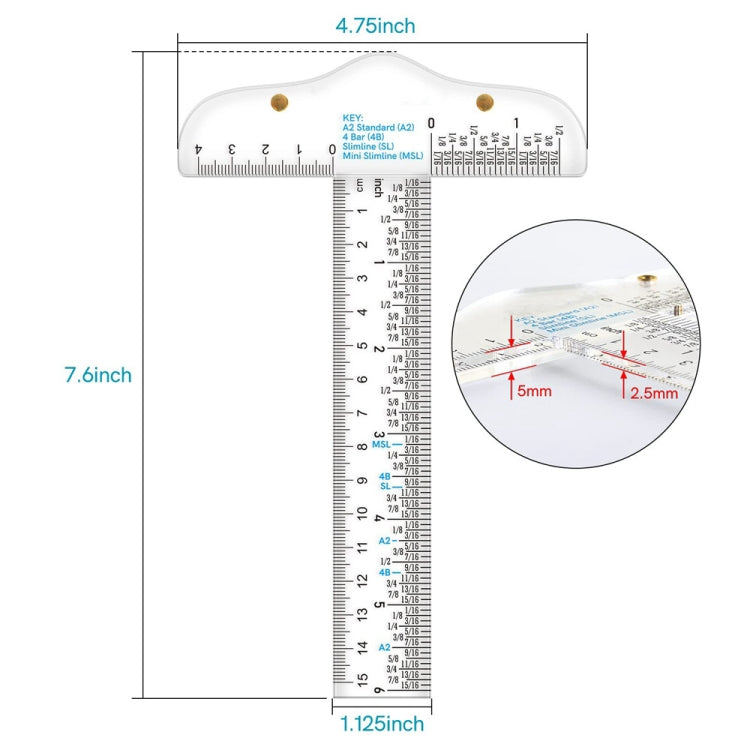 Plastic T-Square Ruler Learning Stationery Ruler