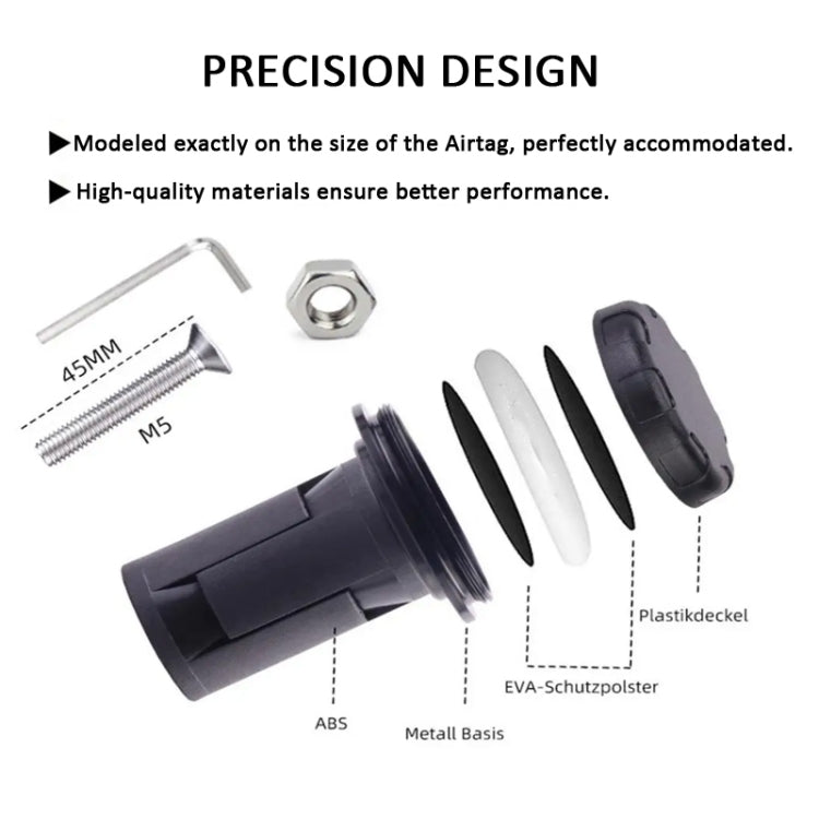 For AirTag 2nd Gen / AirTag 1st Gen Bike Hidden Mount Bicycle Front Fork Down Tube Anti-theft GPS Holder, Style 1, Style 2
