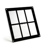 Six Palace Grid Color 3 Inch Three-Dimensional Magnet Photo Frame For Polaroids, Black, Fantasy, Mirror