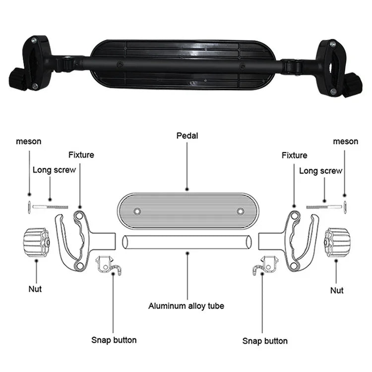 Baby Stroller Accessories Adjustable Pedal Footrest Highchair Footboard
