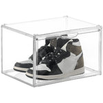 Stackable Transparent Storage Box Magnetic Suction Bookcase Handbag Display Rack, Single Partition, Side Opening