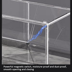 Stackable Transparent Storage Box Magnetic Suction Bookcase Handbag Display Rack, Single Partition, Side Opening