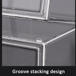 Stackable Transparent Storage Box Magnetic Suction Bookcase Handbag Display Rack, Single Partition, Side Opening